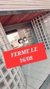 FERMETURE / CLOSED 16/08/2024